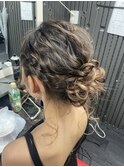 【ヘアセット】　後れ毛まとめシニヨンアップ　茅ヶ崎ヘアセット