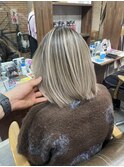 #黒髪#ボブルフ#ネビージュ#小顔#ワンレン