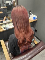 ボアップ 京橋店(boappu)&nbsp;#プルエクステ#エクステ#レッドカラー#赤髪ロング#ハイトーン