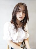 レイヤーカット/顔まわりカット/透明感/オリーブベージュ/渋谷
