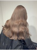 11576艶髪マロンベージュ韓国風巻きミルクティーベージュロング