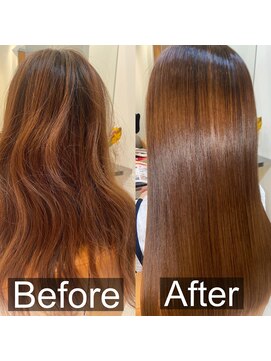 スリーク(SLEEK) SLEEK式髪質改善【縮毛矯正】ビフォーアフター　表面