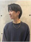 マッシュセンターパートツーブロックメンズカジュアル