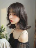 黒髪/ボブルフ/ネビージュ/韓国/ワンレン/仙台/髪質改善/前髪