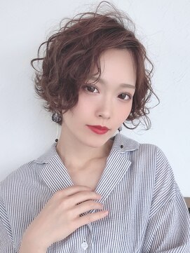 ベルヘアーデザイン 堺東(Belle hair Design) ショートヘア韓国風ショートボブオリーブグレージュ堺東海外風