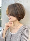 前髪長めのあごラインショートボブ白金台目黒