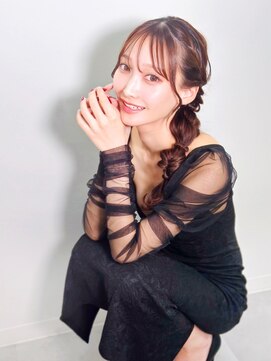 銀座ヘアセット。宣材サロモ編。CUTEなサイド編み下ろしVOL1.0