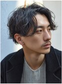 センターパート × ニュアンスパーマ