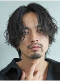 渋谷センターパートルーズパーマシャドウパーマ波巻きパーマ緩め