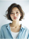ミルクブラウン/ダークパープル/ナチュラルショート/夏/町田