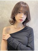 切りっぱなしボブ 美髪 くびれヘア ラベンダーブラウン M922