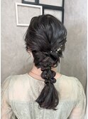 編み下ろし ヘアアレンジ お呼ばれヘア