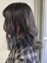 モナン 渋谷(Monan)&nbsp;【イヤリングカラー】コバルトカラー　ミディアムレイヤー