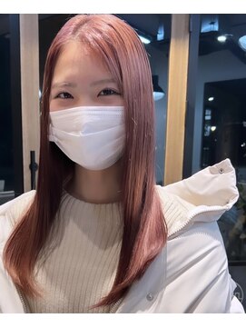 リノショアーズ 元町店(RINOSHORES) 切りっぱなしロング大人美人ピンクベージュダブルカラー