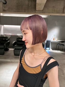 リール(rire) デザインカラーレイヤーカットウェットヘア夏オリーブベージュ