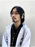 黒髪メンズロングウルフ