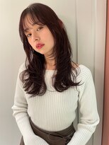 ウクク(UCUCU) ワインレッドカラーのレイヤーロング