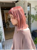 *一回のブリーチでできるピンクカラー*