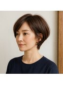 大人女性のナチュラルショートボブ　20代 30代 40代 50代 60代