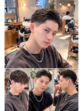 ゼロスバーバー(0's BARBER SHOP) 束感黒髪フェードカット清潔感人気