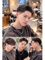ゼロスバーバー(0's BARBER SHOP) 束感黒髪フェードカット清潔感人気