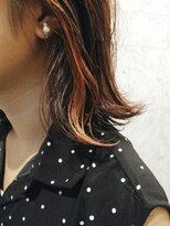 フロート 小阪店(float)&nbsp;春おすすめインナーオレンジ＿結婚式,前下がり,斜めバング