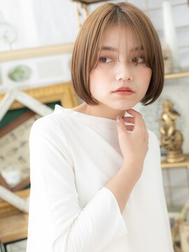 カバーヘア ブリス 上尾西口店(COVER HAIR bliss) 透明感ミルクティーピンク切りっぱなしボブc5上尾20代30代40代