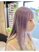 ペールラベンダー/透明感/ブリーチ/色落ち○