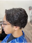 センターパートニュアンスパーマ