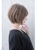 say.田代ベージュボブ丸みショートレイヤーカットロングレイヤー