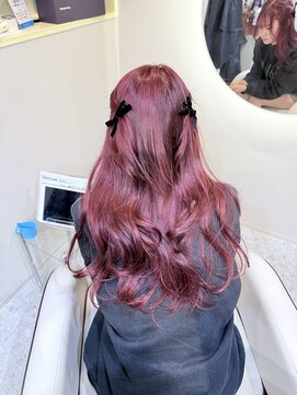 ノエ 心斎橋(Noe) ブリーチ1回ワインレッドカラー