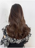 おくれ毛オリーブベージュくびれヘアロング_ba516363