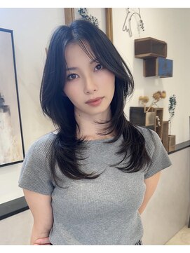 ciate 天神 レイヤーカット/ブリーチなしダブルカラー/ブリーチ/ダブルカラー ハッシュカット×ブルーブラック