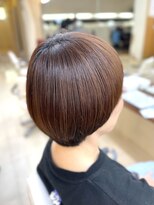 ビーワンヘアー 藤井寺 土師ノ里(B1hair)&nbsp;丸みショート/艶感マロンブラウン
