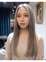 グッドフェローズ キタホリエ(GoodFellas kitahorie)&nbsp;透明感抜群のハイトーンストレートロングレイヤーブリーチ艶感