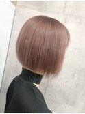 【MIRAC町田店河原崎】ピンクベージュボブ
