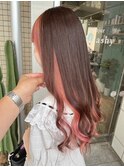 ピンクのインナーカラー♪