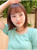 オン眉前髪/切りっぱなし/シースルー/レイヤーボブ/くびれ