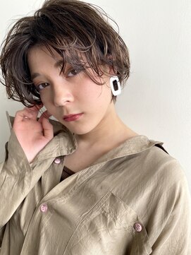 ミラバイグリーン(Mira by green) 髪質改善韓国エモージュ前髪パーマグレーベージュレイヤーボブ