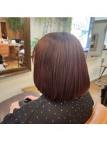 冬らしいレッド系カラーのボブ☆
