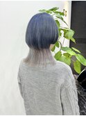 韓国風《ブルーシルバー》ハイトーン/ケアブリーチ/ダブルカラー