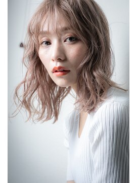 カバーヘア ブリス 志木南口駅前店(COVER HAIR bliss) 外国人風ミルクティーアッシュくびれセミディw志木10代20代30代