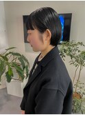 タッセルボブ/切りっぱなし/コンパクトショート/ワイドバング