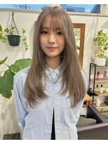 ヘアメイク エイト キリシマ(hair make No.8 kirishima)&nbsp;顔周りレイヤー+ヘーゼルベージュ