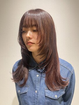 サラビューティーサイト 九大学研都市店(SARA Beauty Sight) レイヤーカット/顔まわりレイヤー/チェリーレッド/ボルドー
