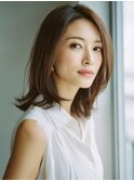 ☆ホワイトグレージュミニウルフデジタルパーマチェリーブラウン