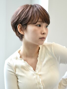 丸みショート・ボブ/丸顔/前髪あり/絶壁解消/40代/30代/長め