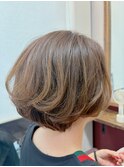 40代50代大人ボブ/恵比寿渋谷/白髪ぼかしハイライト2607