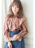うる艶髪暖色系カラー×ジェシカライツ風アップバング抜け感ヘア