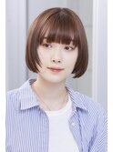 外国人風カラー/エギョモリ/センター分けボブ/こなれヘア/ボブ